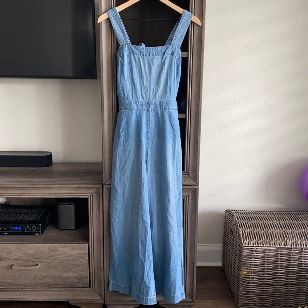 NWT Madewell Chambray Tie-back Jumpsuit Size 0